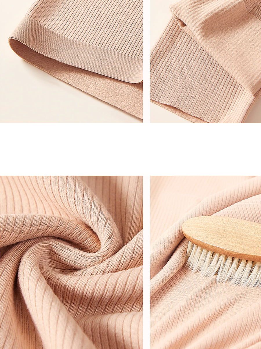 Women Autumn Warm Pure Color High Waist Leggings