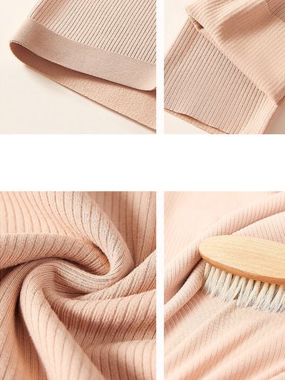 Women Autumn Warm Pure Color High Waist Leggings