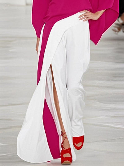High Waisted Loose Asymmetric Split-Joint Split-Side Pants Trousers