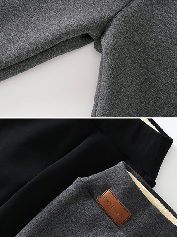 Simple Skinny Leg Keep Warm Solid Color With Velvet Leggings