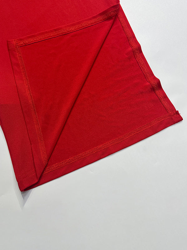 Skinny Sleeveless Asymmetric Solid Color Split-Side Square-Neck Tank Top