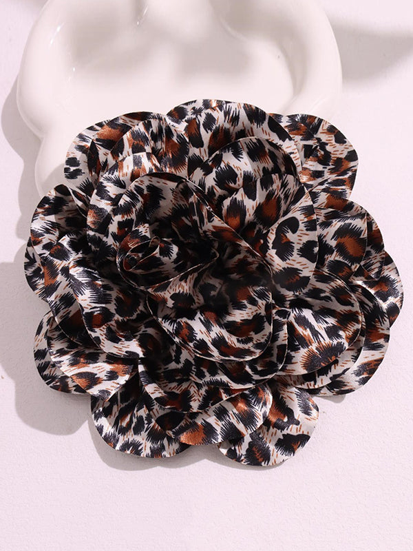 Flower Shape Leopard Brooch