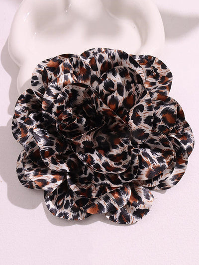 Flower Shape Leopard Brooch