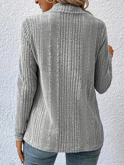 Long Sleeves Loose Solid Color Collarless Cardigan Tops