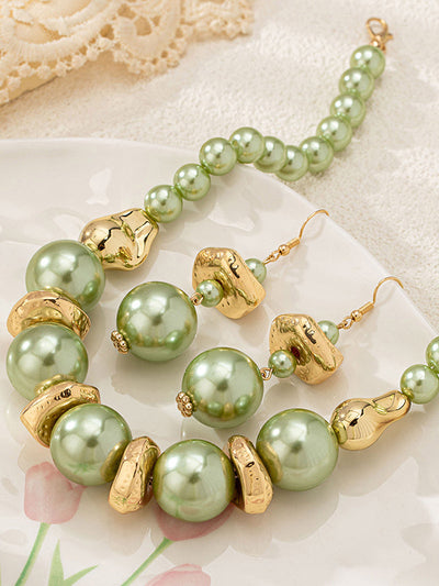 Contrast Color Geometric Drop Earrings Necklaces Accessories