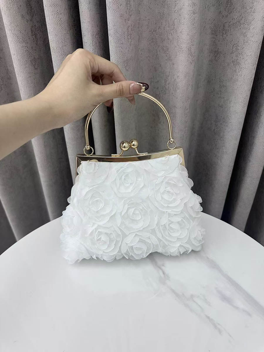 Flower Shape Lock Shiny Evening Bags & Clutches Mini Bags