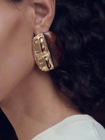 Geometric Split-Joint Drop Earrings