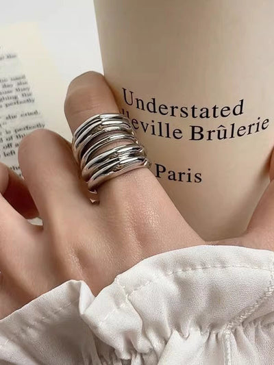 Geometric Shiny Solid Color Rings Accessories