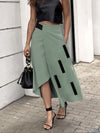 A-Line Loose Asymmetric Elasticity Pockets Split-Joint Skirts Bottoms