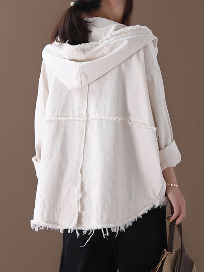 Original Solid Hooded Denim Outwear