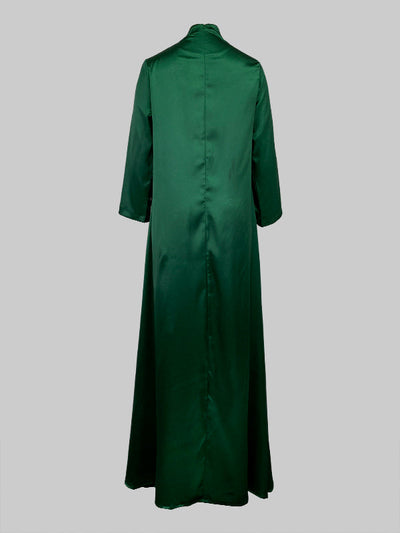 Long Sleeves Loose Embroidered Solid Color Evening Dresses