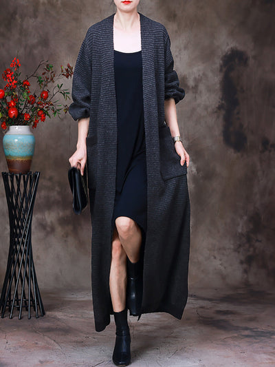Women Autumn Casual Striped Coat