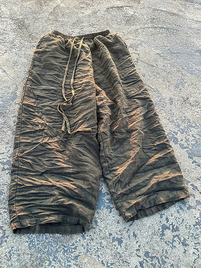 Women Vintage Solid Summer Straight Linen Pants