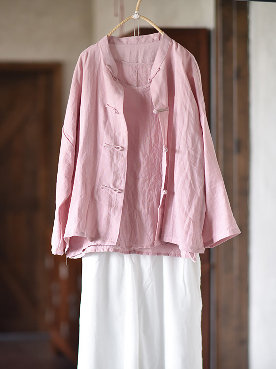 Plus Size Women Summer Casual Solid O-Neck Thin Loose Vest