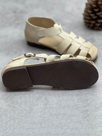 Women Summer Genuine Leather Soft Low Heel Sandals