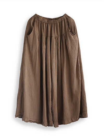 Women Vintage Solid Artsy Straight Pants