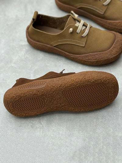 Women Vintage Leather Strap Low-cut Flat Shoes