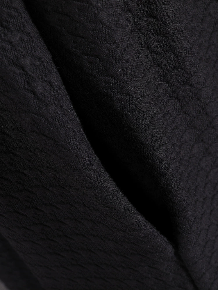 Plus Size Women Autumn Commute Solid Button Loose Dress