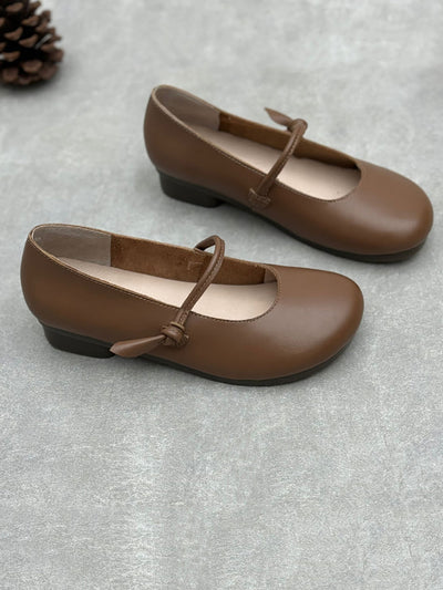 Women Casual Solid Genuine Leather Low Heel Shoes