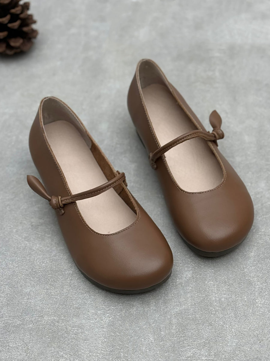 Women Casual Solid Genuine Leather Low Heel Shoes