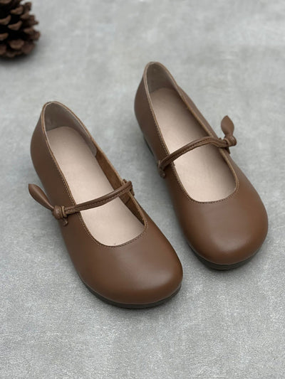 Women Casual Solid Genuine Leather Low Heel Shoes