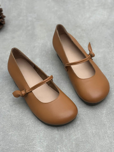 Women Casual Solid Genuine Leather Low Heel Shoes