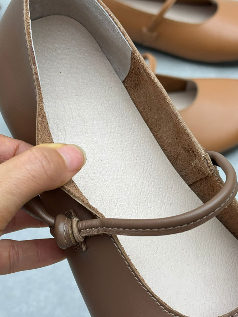 Women Casual Solid Genuine Leather Low Heel Shoes