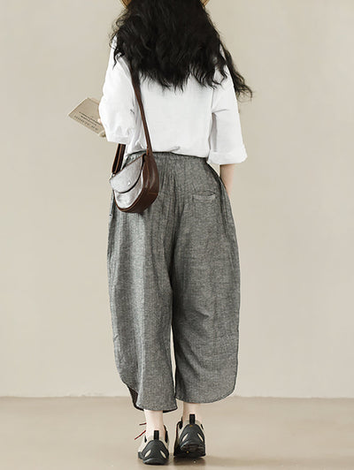 Plus Size Women Summer Casual Pure Color O-Neck 100%Cotton Shirt