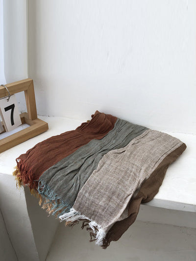 Spring Colorblock Tassel Soft Shawl Scarf