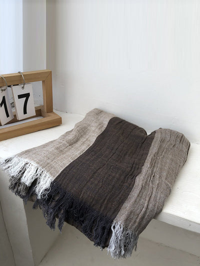 Spring Colorblock Tassel Soft Shawl Scarf