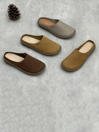 Women Summer Casual Genuine Leather Slippers