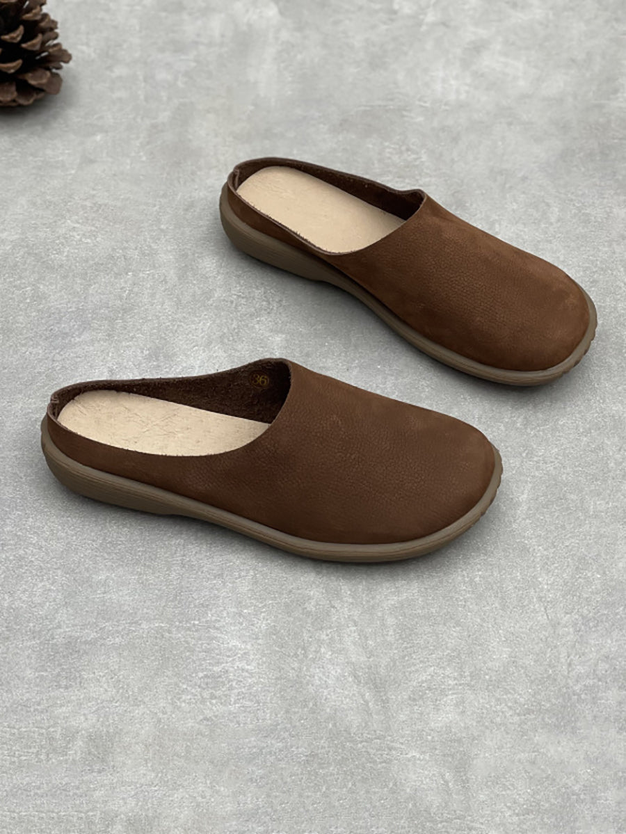 Women Summer Casual Genuine Leather Slippers