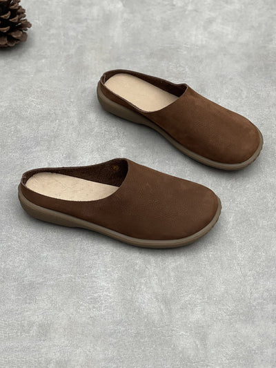 Women Summer Casual Genuine Leather Slippers
