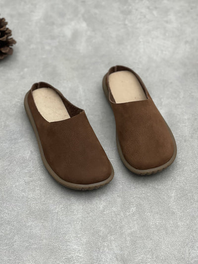 Women Summer Casual Genuine Leather Slippers