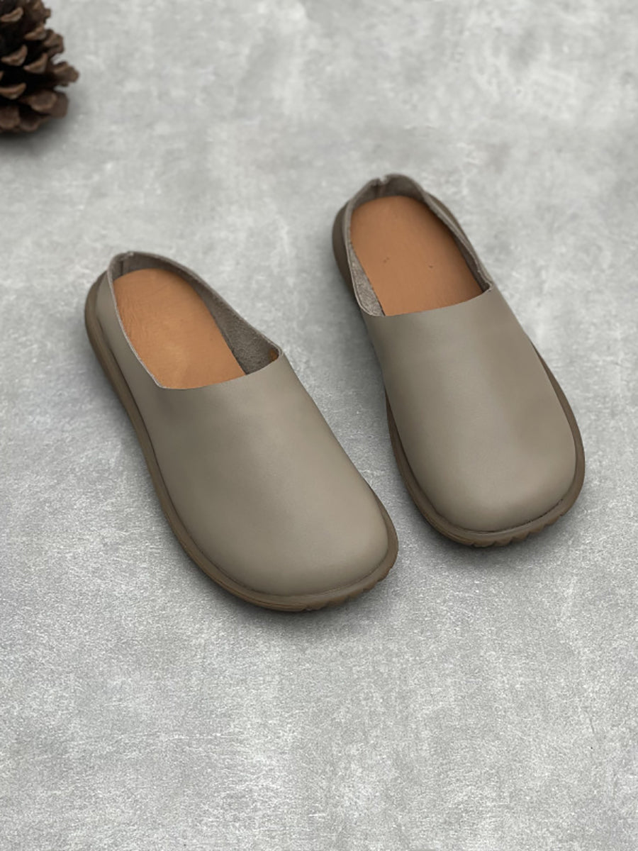 Women Summer Casual Genuine Leather Slippers