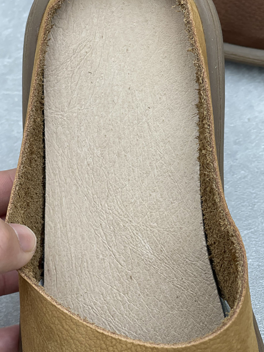 Women Summer Casual Genuine Leather Slippers