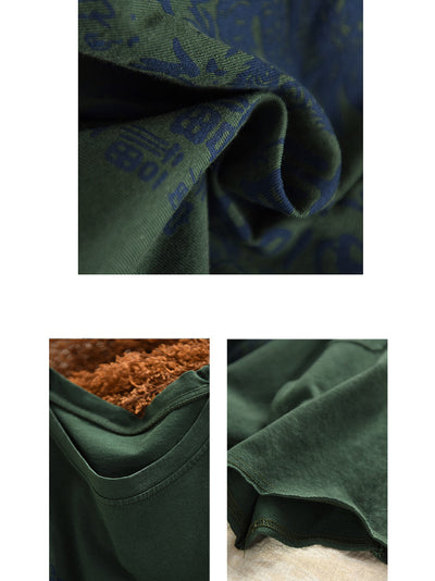 Women Summer Vintage Print O-Neck 100%Cotton Shirt