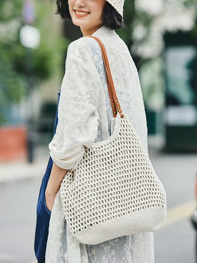 Women Fashion Summer Hand Crochet Shoulder Bag