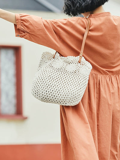 Women Fashion Summer Hand Crochet Shoulder Bag