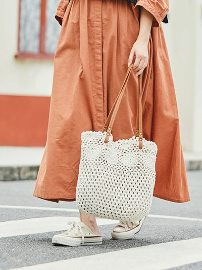 Women Fashion Summer Hand Crochet Shoulder Bag
