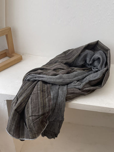 Women Spring Retro Stripe Colorblock Shawl Scarf