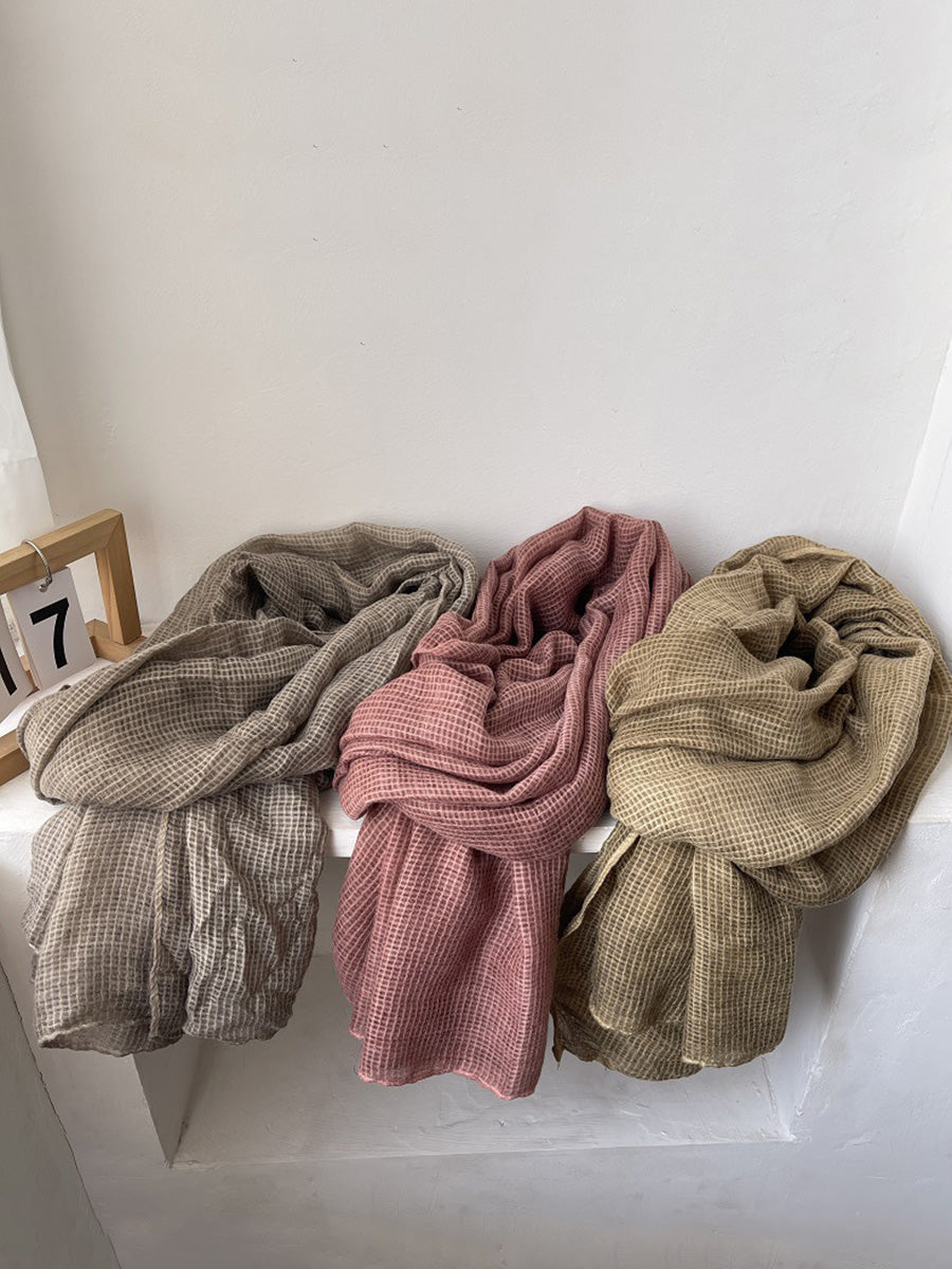 Women Spring Casual Plaid Shawl Scarf