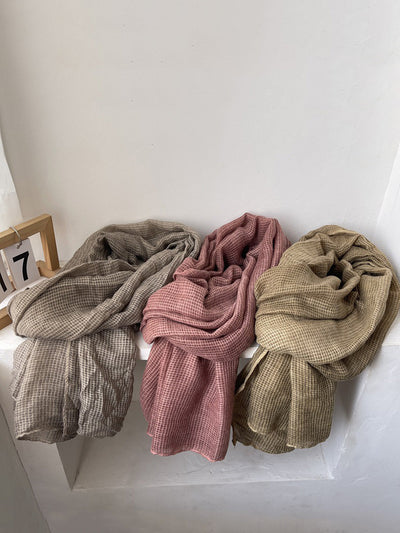 Women Spring Casual Plaid Shawl Scarf