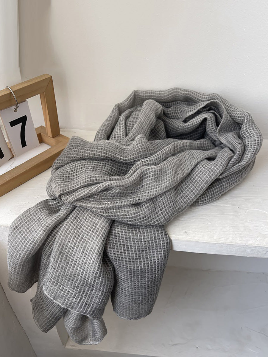 Women Spring Casual Plaid Shawl Scarf