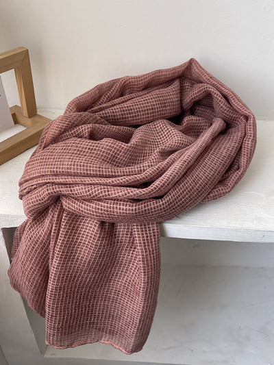 Women Spring Casual Plaid Shawl Scarf