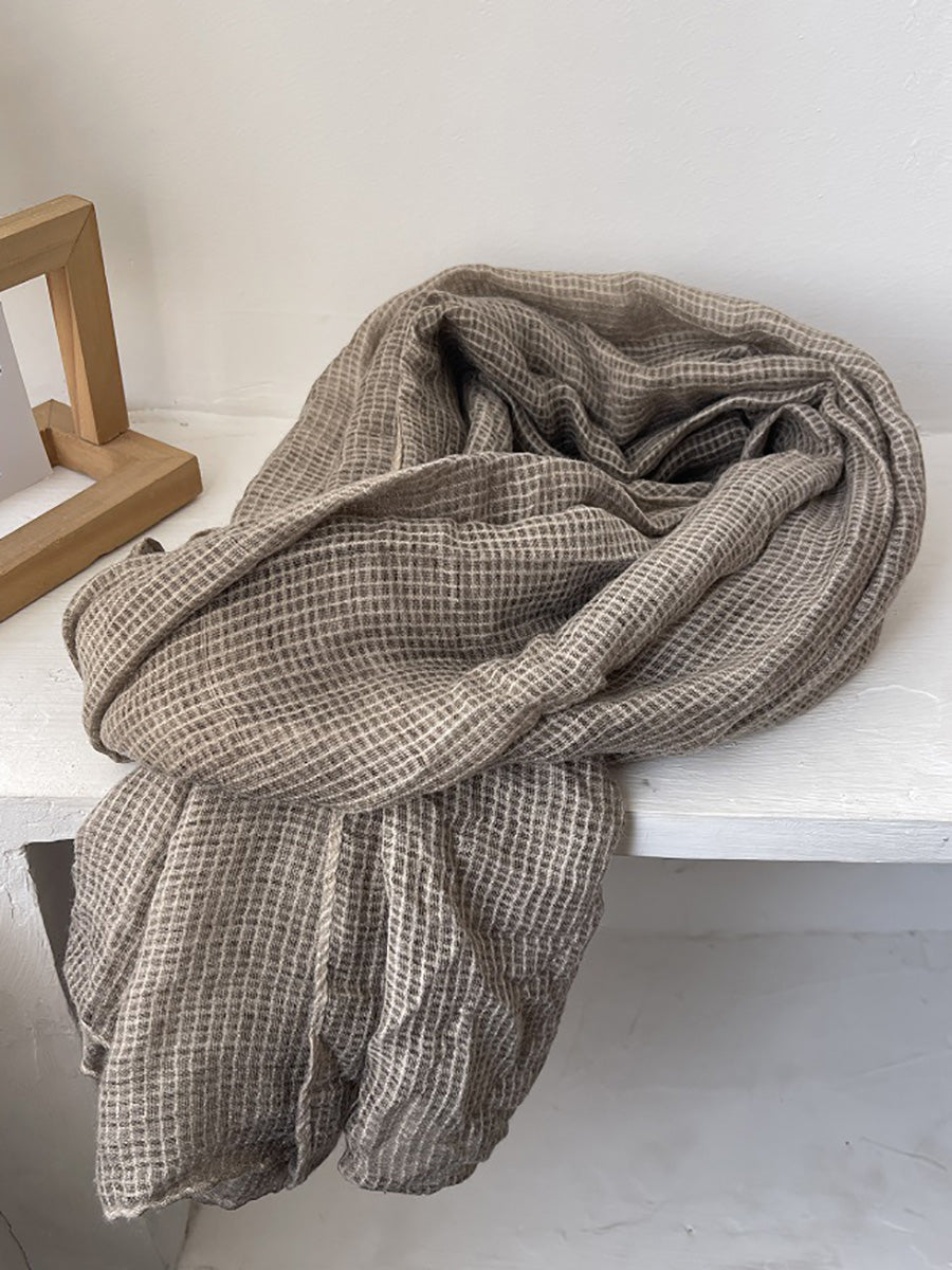 Women Spring Casual Plaid Shawl Scarf