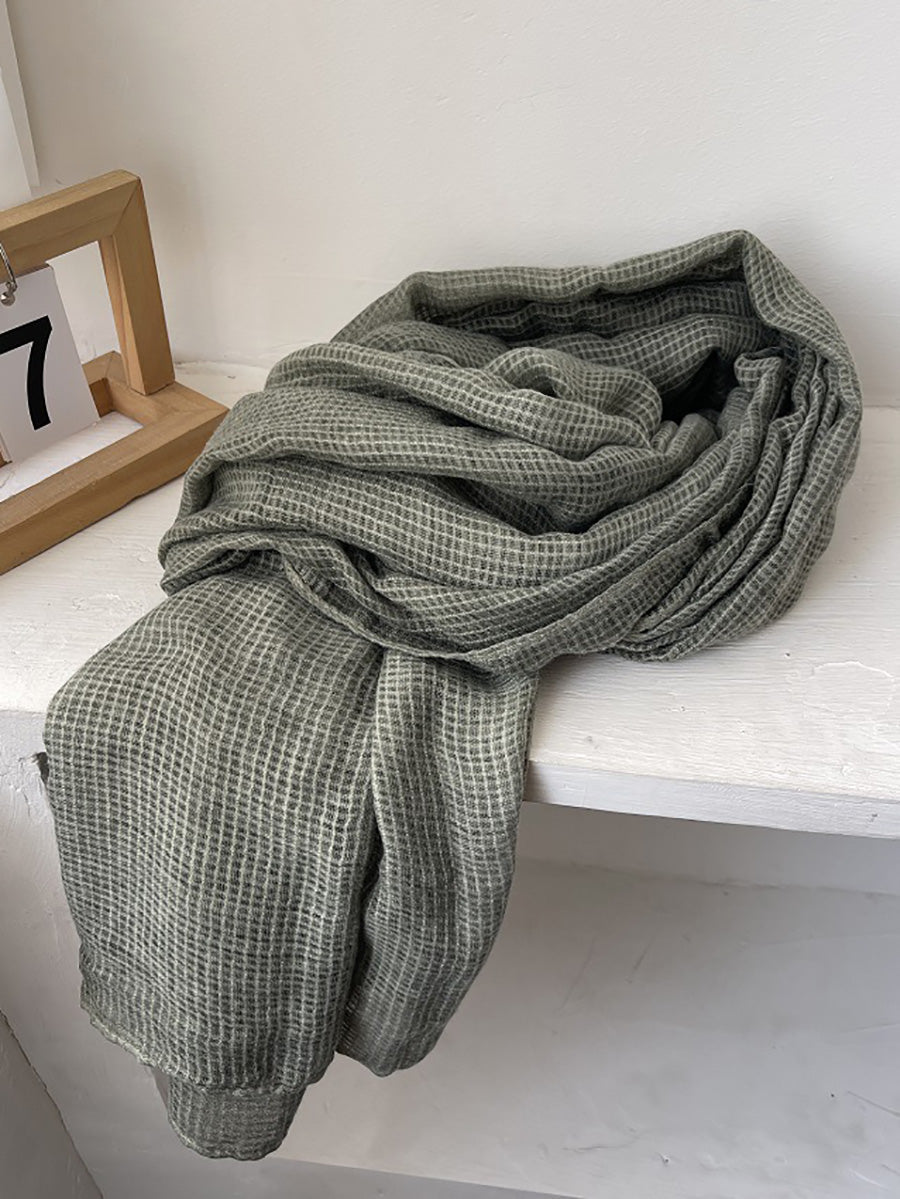 Women Spring Casual Plaid Shawl Scarf