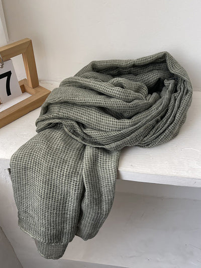 Women Spring Casual Plaid Shawl Scarf