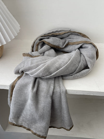 Women Artsy Colorblock Soft Thin Shawl Scarf