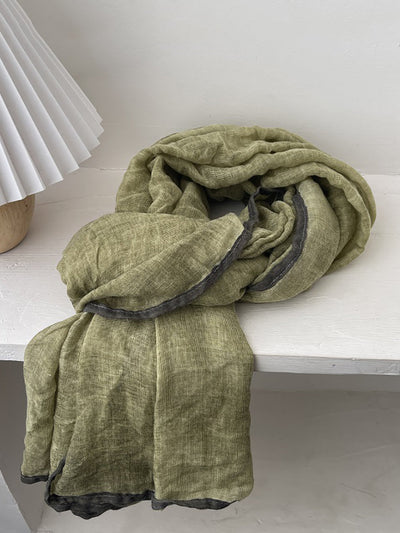 Women Artsy Colorblock Soft Thin Shawl Scarf